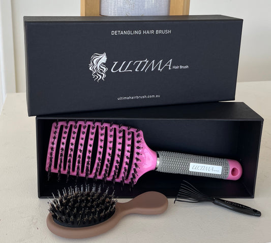 Black Curved Detangling Brush Ultima Hair Brush