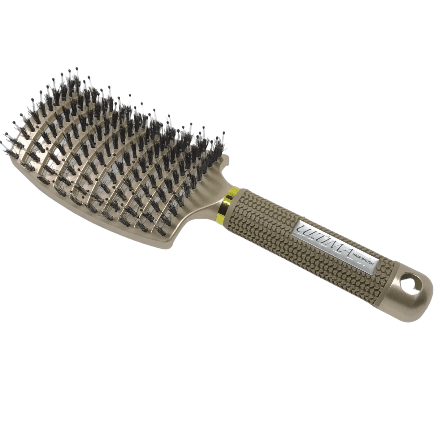 Curved Boar Bristle Detangling Brush Gold