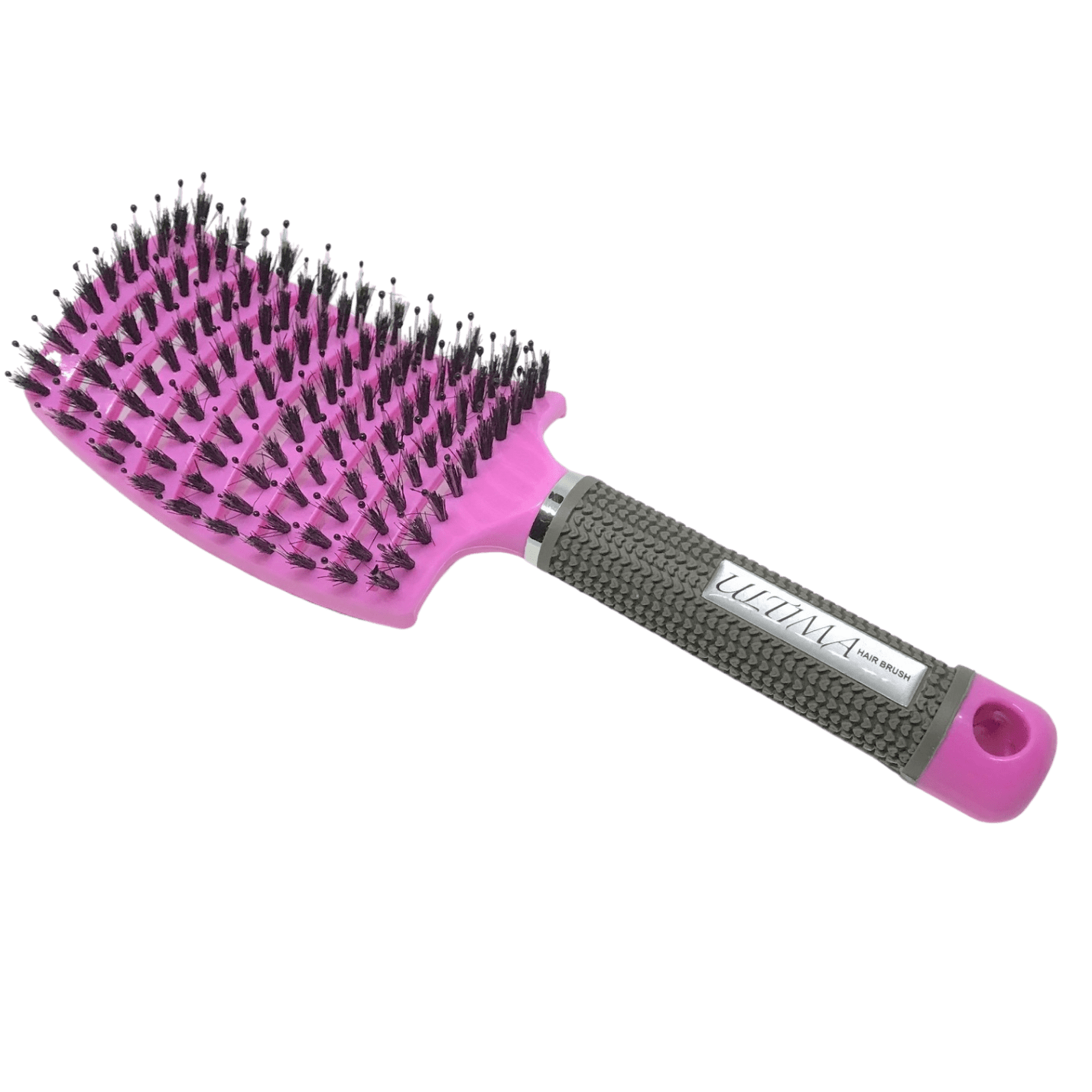 Detangling Brush Pink Curve With Grip Handle